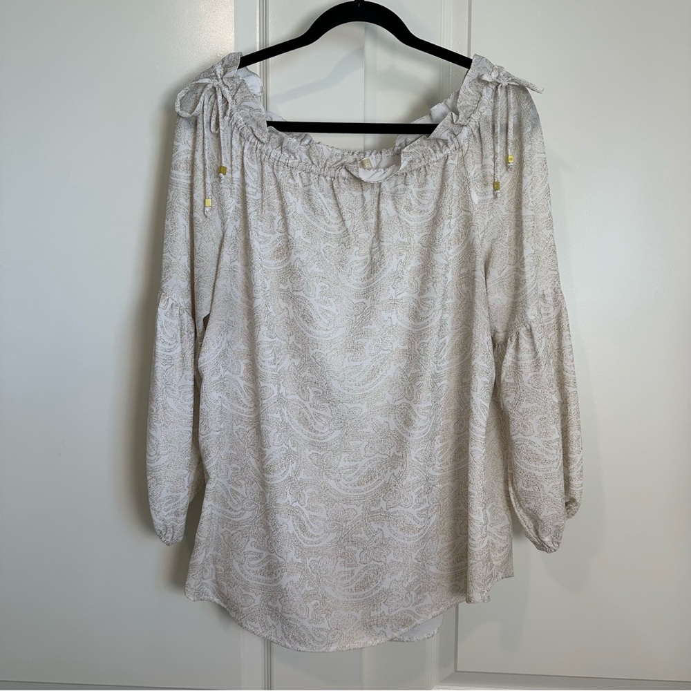 Michael Kors Blouse White and Gold